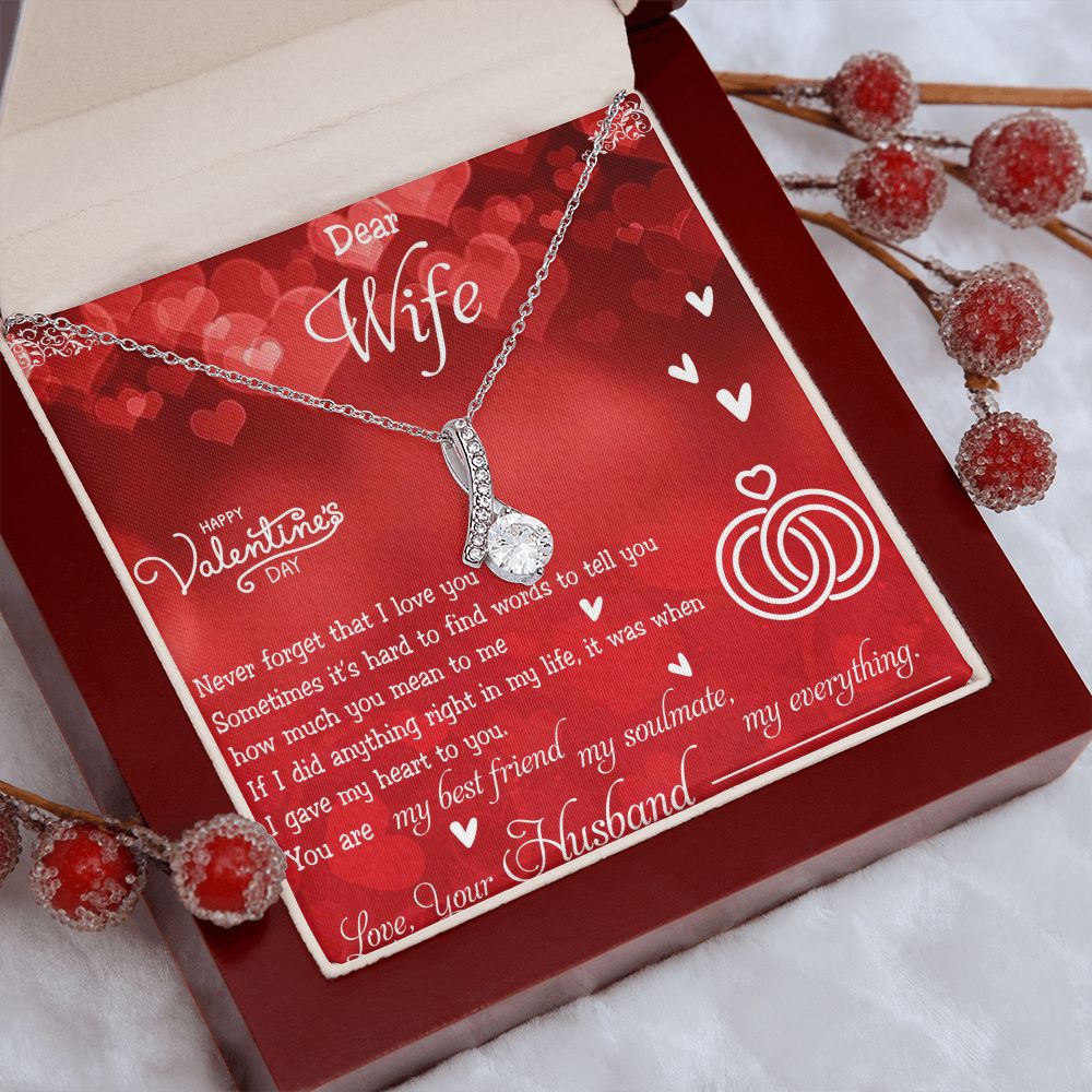 To My Wife Necklace, Wedding Anniversary Jewelry For Women, Necklace For Wife from Husband, Gift For Wife Birthday Gifts From Husband Necklace, Jewelry With Message Card In A Gift Box4 Alluring Beauty Necklace