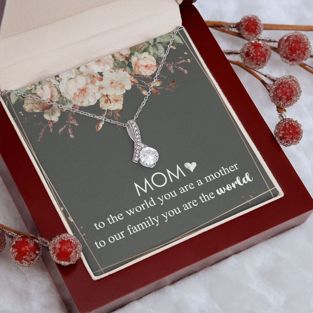 Mom Necklace Gifts for Mom from Daughter to Mom Gifts for Mothers Day from Daughter, To My Mom Necklace from Daughter to Mom Birthday Gifts Necklace with Message Card and Gift Box4 Alluring Beauty Necklace