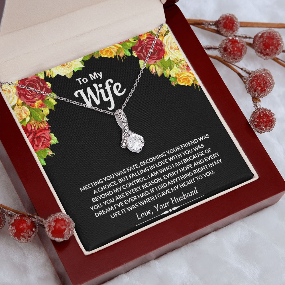 To My Wife Necklace from Husband Jewelry Gift For Wife Valentines Gift for Her Alluring Beauty Necklace