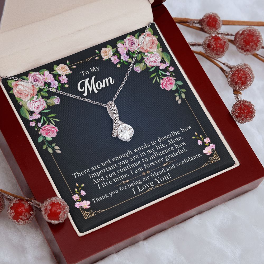To My Mom Necklace Pendant Gift From Daughter Thank You For Being My Friend And Confidant With Message Card Gift For Mom Alluring Beauty Necklace