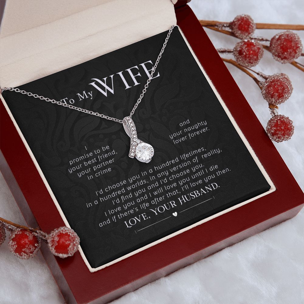 To My Wife Necklace Pendant Gift From Husband I'll Love You Then With Message Card and Gift Box. Valentine's Day Gift For Wife Future Wife Alluring Beauty Necklace