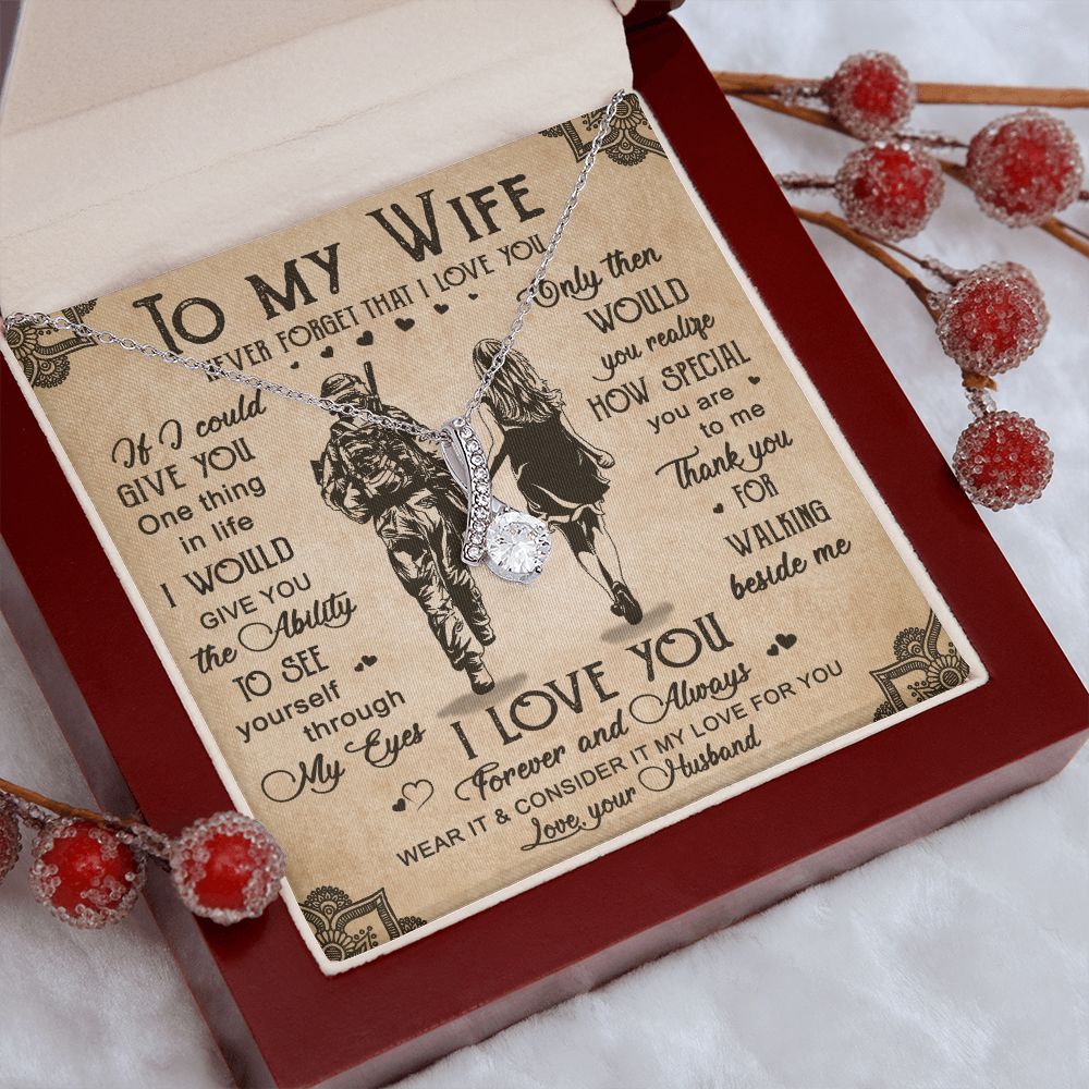 Birthday Gifts For Wife, Necklace Gifts For Wife From Husband, To My Wife Jewelry For Women , To My Wife Necklace  from Husband Wedding Anniversary Present For Wife, Beautiful Wife Jewelry Christmas20 Alluring Beauty Necklace