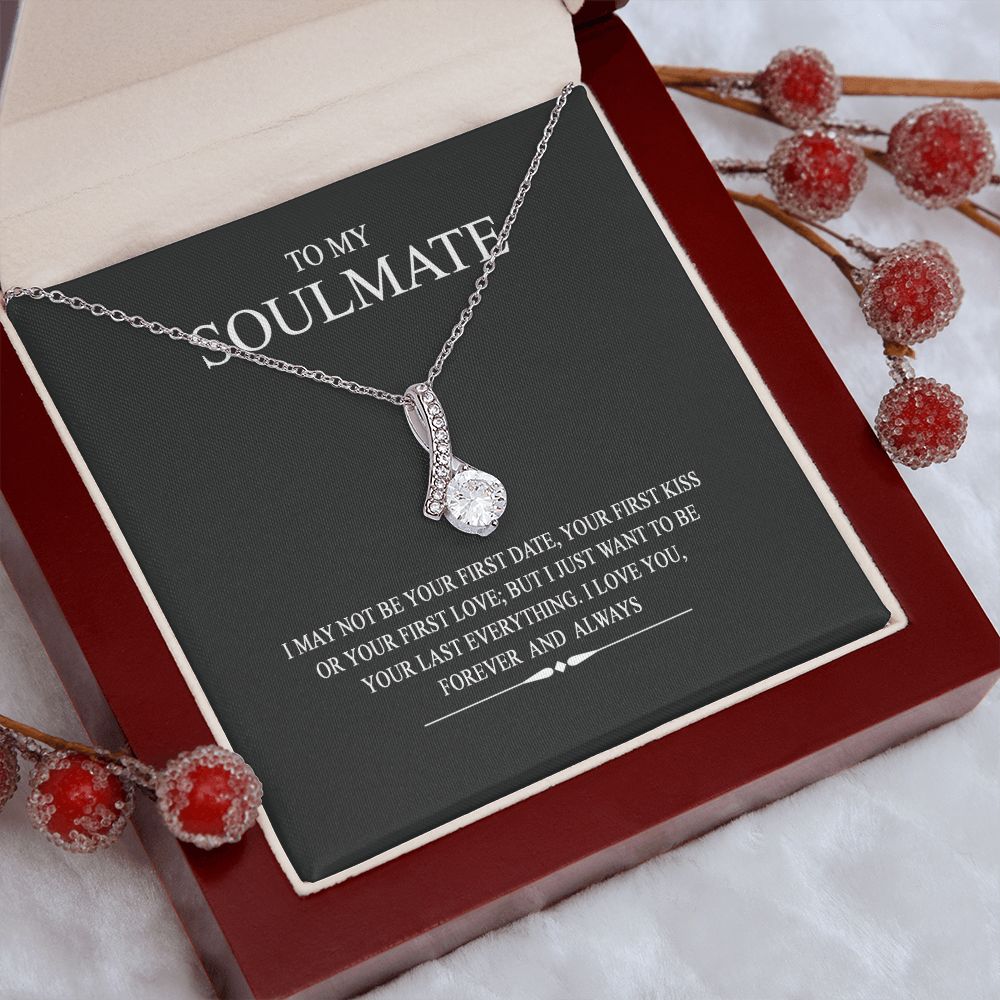 To My Soulmate Wife Girl Your Last Everything Interlocking Necklace Pendant Alluring Beauty Necklace