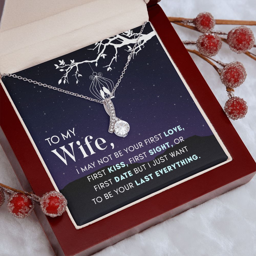 To My Wife Necklace from Husband, Personalized Necklace for Women, Luxury Necklace for Wife from Man Men, Wedding Anniversary Present For Wife, Beautiful Wife Jewelry Christmas Birthday Gift For Wife15 Alluring Beauty Necklace