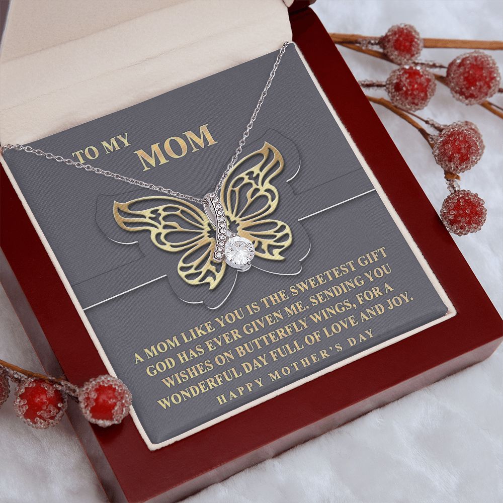 To My Mom Necklace, Gift For Mom, Mother's Day Gift from Daughter, Mom Jewelry Gift for Mothers Day, Birthday Gift for Mother, Moms Gift from Daughter Son, Necklace for Mom Mother 12 Alluring Beauty Necklace