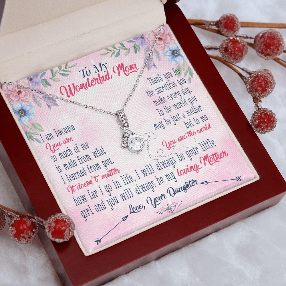 To My Wonderful Mom Necklace Pendant Gift From Daughter Necklace Gift For To Mom Happy Mother's Day Mother In Law Gift On Birthday Anniversary Gift 30821 Alluring Beauty Necklace