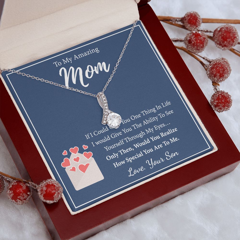 Mom Necklace Gifts for Mom from Daughter to Mom Gifts for Mothers Day from Daughter, To My Mom Necklace from Daughter to Mom Birthday Gifts Necklace with Message Card and Gift Box2238 Alluring Beauty Necklace