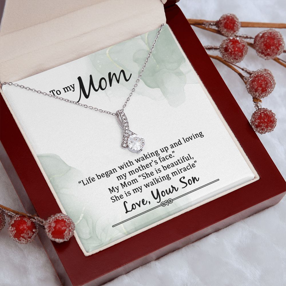 Mom Necklace Gifts for Mom from Daughter to Mom Gifts for Mothers Day from Daughter, To My Mom Necklace from Daughter to Mom Birthday Gifts Necklace with Message Card and Gift Box20 Alluring Beauty Necklace