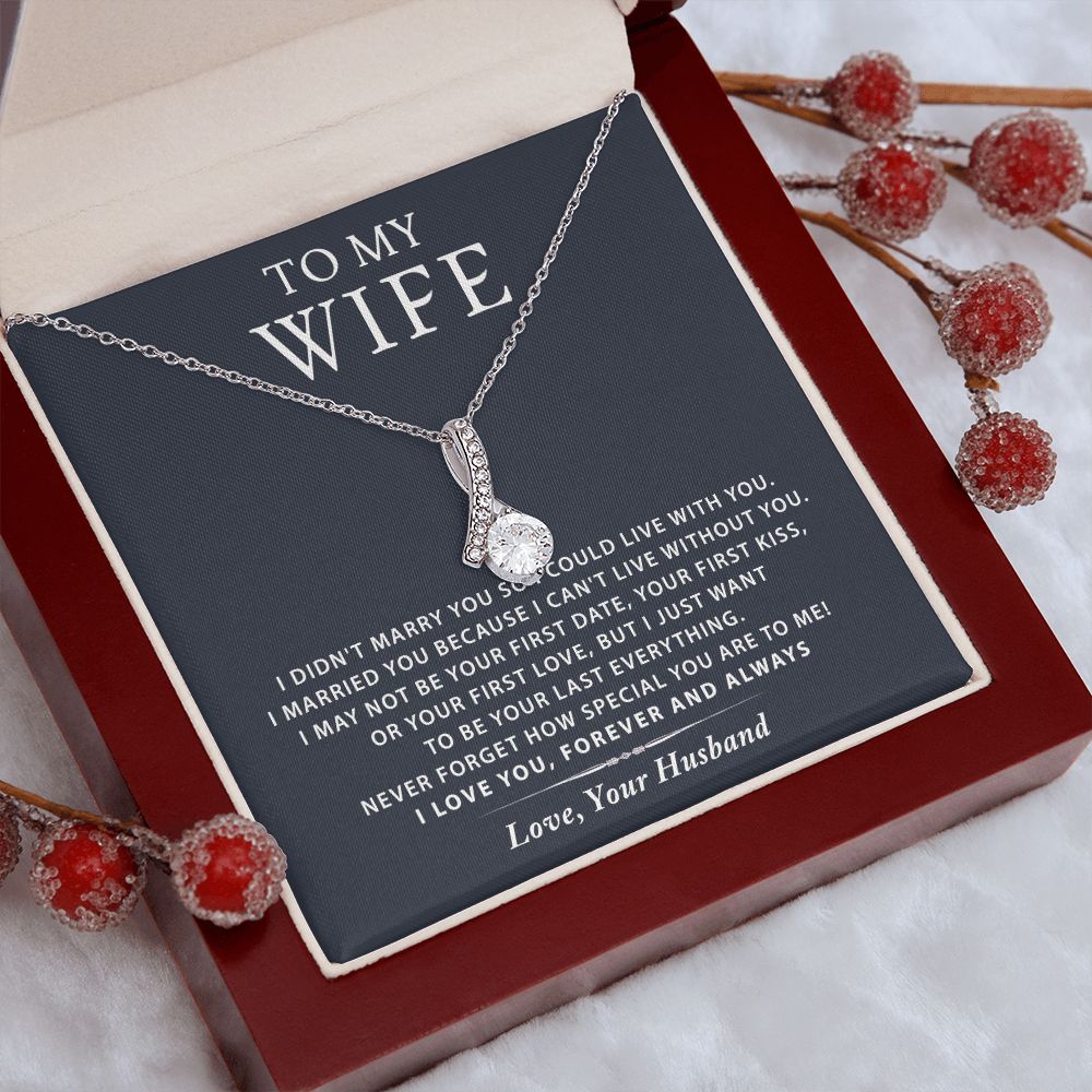 To My Wife Necklace from Husband, Personalized Necklace for Women, Luxury Necklace for Wife from Man Men, Wedding Anniversary Present For Wife, Beautiful Wife Jewelry Christmas Birthday Gift For Wife16 Alluring Beauty Necklace