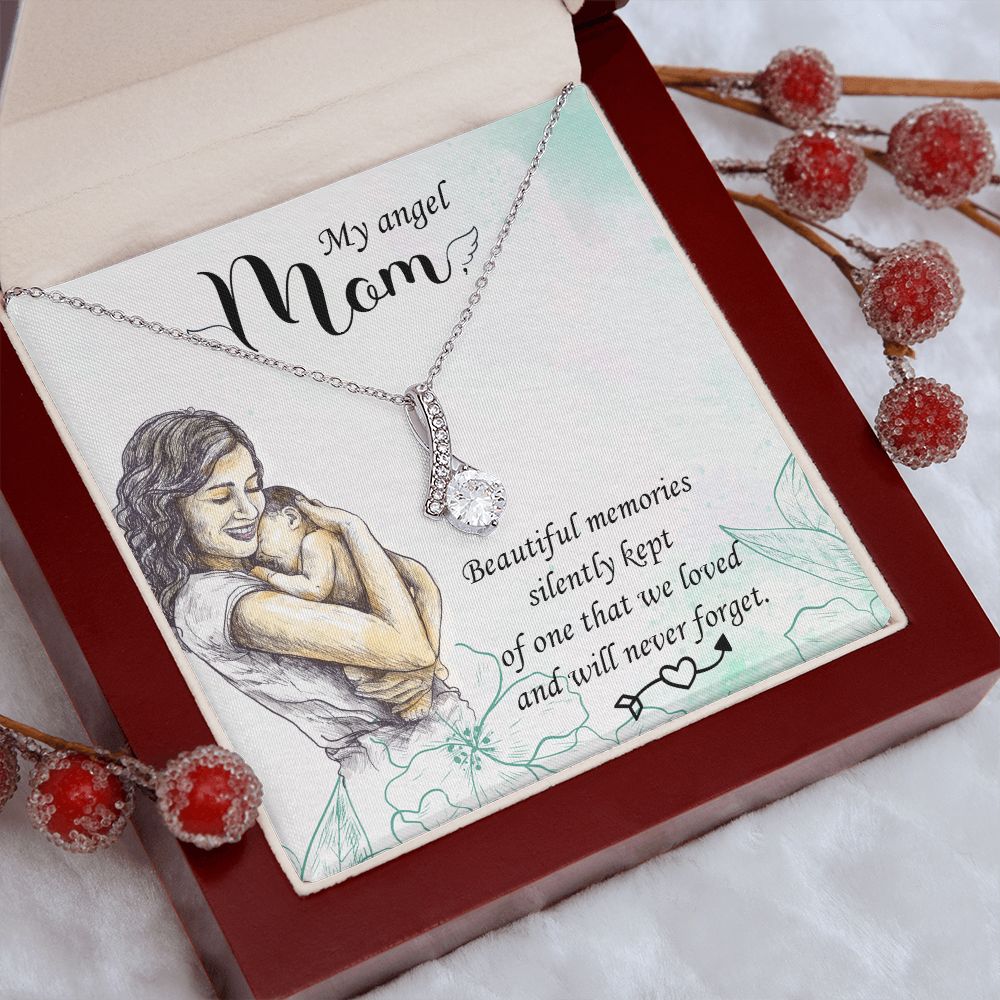To My Mom Mother My Angel Necklace Pendant Gift From Daughter Beautiful Memories With Message Card Gift For Mom Alluring Beauty Necklace