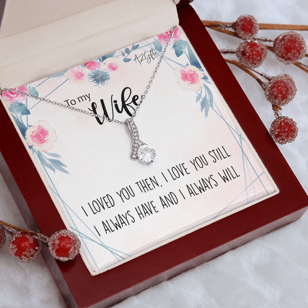 To My Wife Necklace from Husband, Personalized Necklace for Women, Luxury Necklace for Wife from Man Men, Wedding Anniversary Present For Wife, Beautiful Wife Jewelry Christmas Birthday Gifts For Wife2 Alluring Beauty Necklace