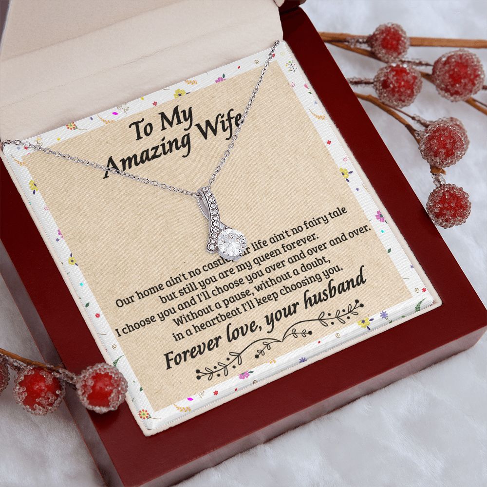 Birthday Gifts For Wife, Necklace Gifts For Wife From Husband, To My Wife Jewelry For Women , To My Wife Necklace  from Husband Wedding Anniversary Present For Wife, Beautiful Wife Jewelry Christmas18 Alluring Beauty Necklace