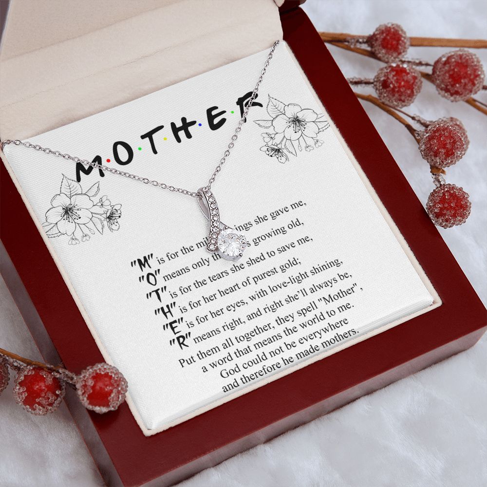 Mom Necklace Gifts for Mom from Daughter to Mom Gifts for Mothers Day from Daughter, To My Mom Necklace from Daughter to Mom Birthday Gifts Necklace with Message Card and Gift Box2224 Alluring Beauty Necklace