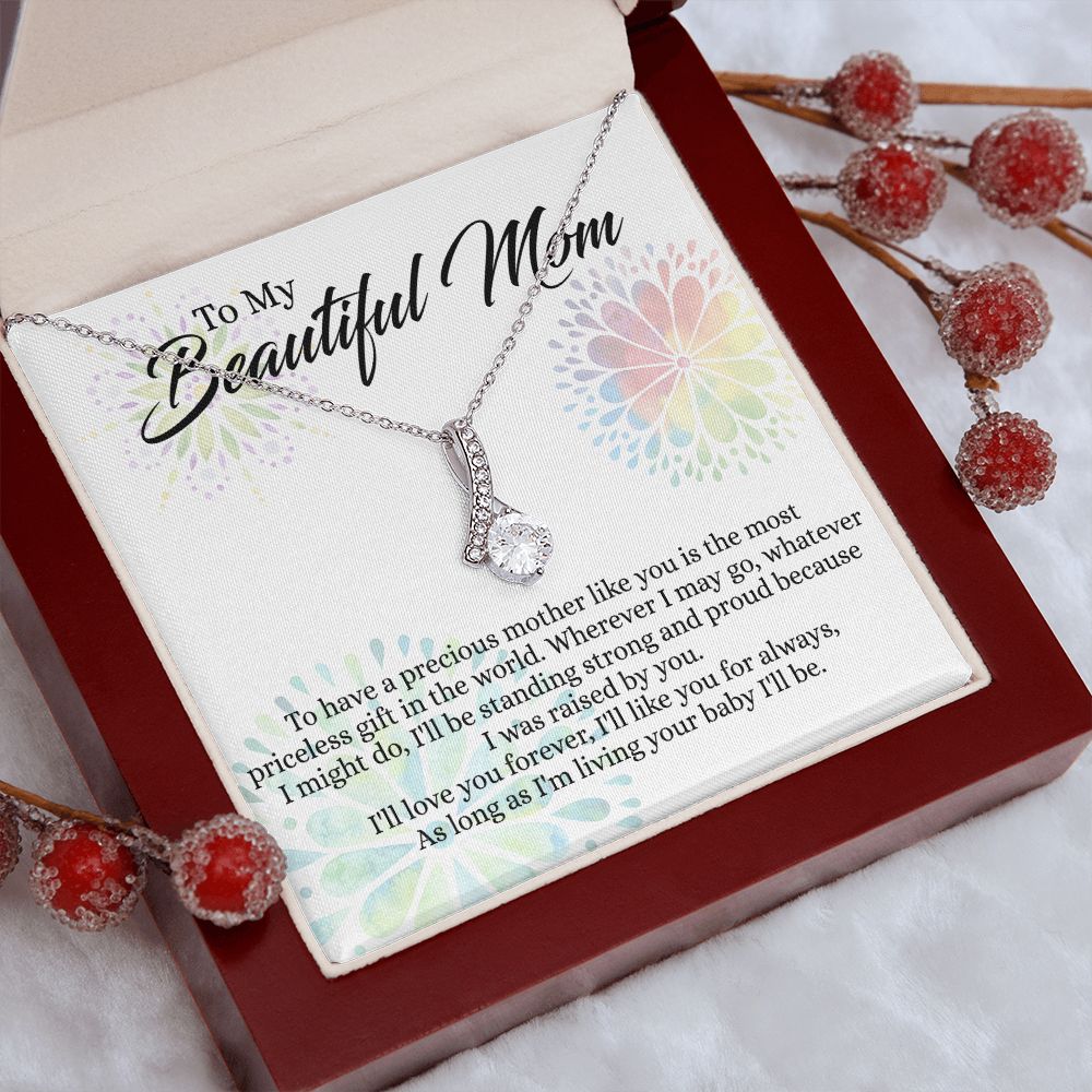 To My Mom Necklace, Gift For Mom, Mother's Day Gift from Daughter, Mom Jewelry Gift for Mothers Day, Birthday Gift for Mother, Moms Gift from Daughter Son, Necklace for Mom Mother 4 Alluring Beauty Necklace