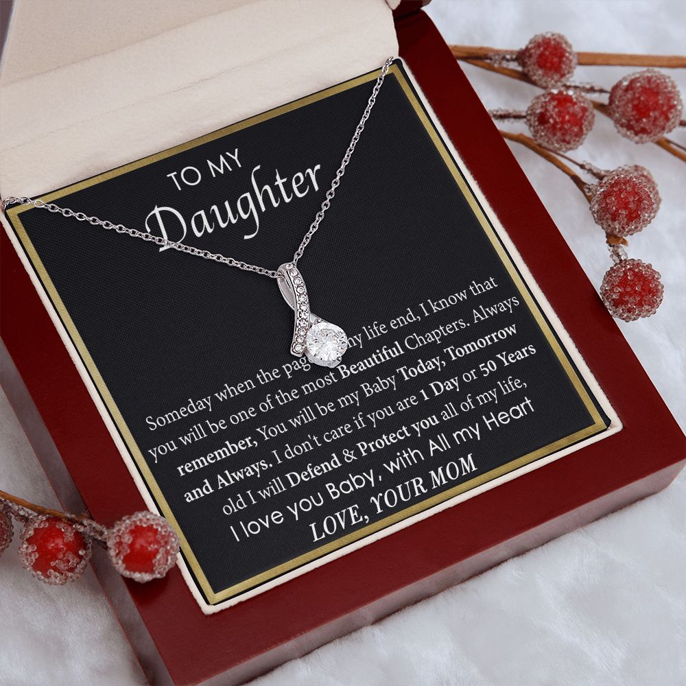 Mother Daughter Gift Ideas, To My Daughter Gift Necklace from Mom, Jewelry Pendant Present for Daughter, Birthday Christmas Gift Graduation Gifts for Daughters, Mother and Daughter Necklace 2136 Alluring Beauty Necklace