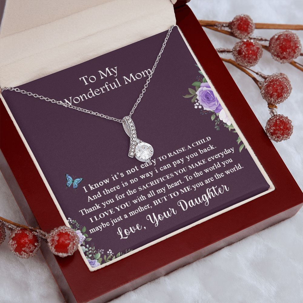 Mom Necklace Gifts for Mom from Daughter to Mom Gifts for Mothers Day from Daughter, To My Mom Necklace from Daughter to Mom Birthday Gifts Necklace with Message Card and Gift Box2231 Alluring Beauty Necklace