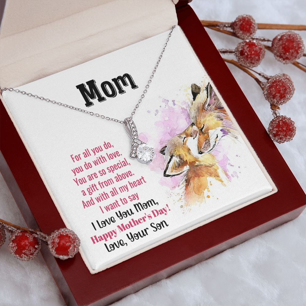 Mom Necklace Gifts for Mom from Daughter to Mom Gifts for Mothers Day from Daughter, To My Mom Necklace from Daughter to Mom Birthday Gifts Necklace with Message Card and Gift Box2241 Alluring Beauty Necklace