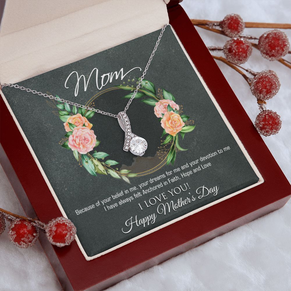 To My Mom Flower Necklace Pendant Gift From Daughter Your Belief In Me With Message Card Gift For Mom Alluring Beauty Necklace