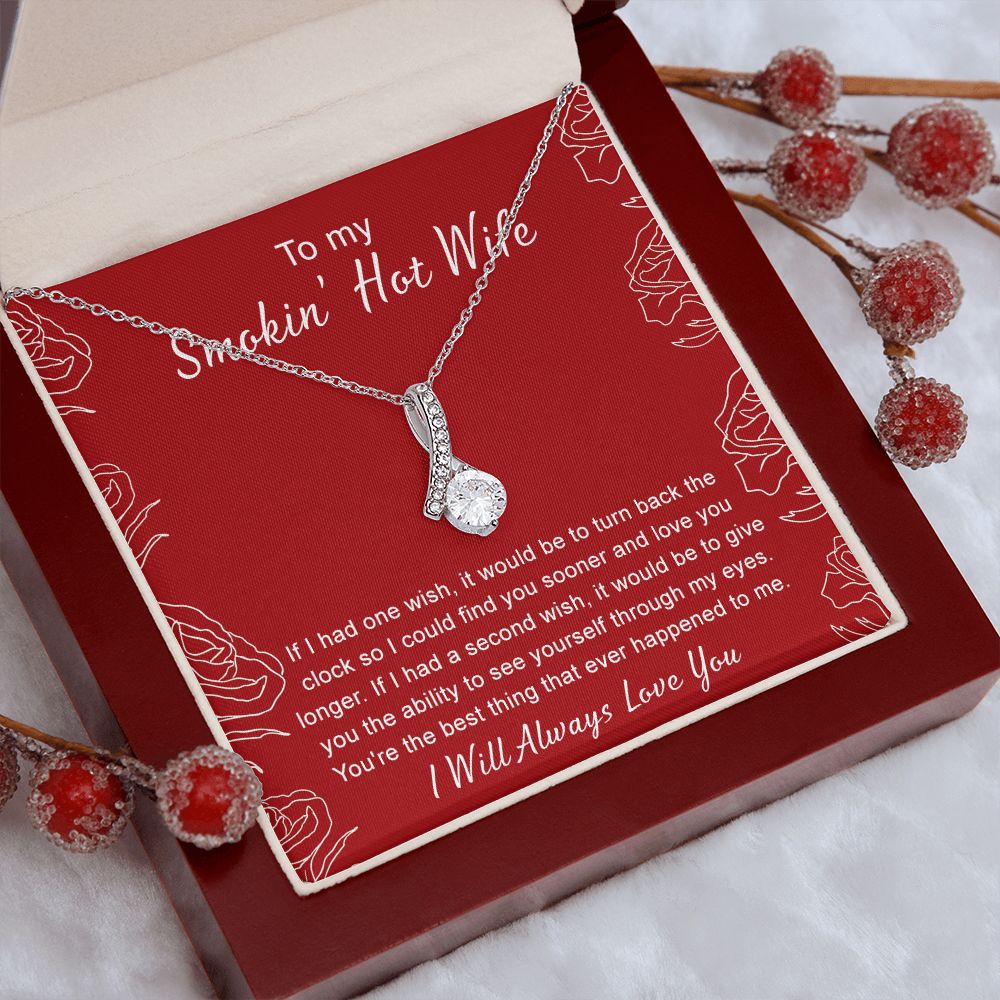 To My Wife Necklace from Husband, Personalized Necklace for Women, Luxury Necklace for Wife from Man Men, Wedding Anniversary Present For Wife, Beautiful Wife Jewelry Christmas Birthday Gifts For Wife4 Alluring Beauty Necklace