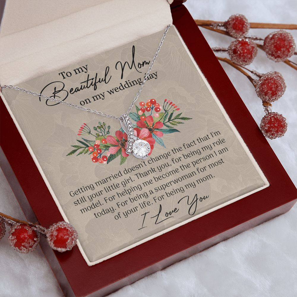 Mom Wedding Gift from Bride, Gift for Mom on Wedding Day, Mother of the Bride Necklace, Wedding Gift for Mom, Bride to Mom Gift Alluring Beauty Necklace