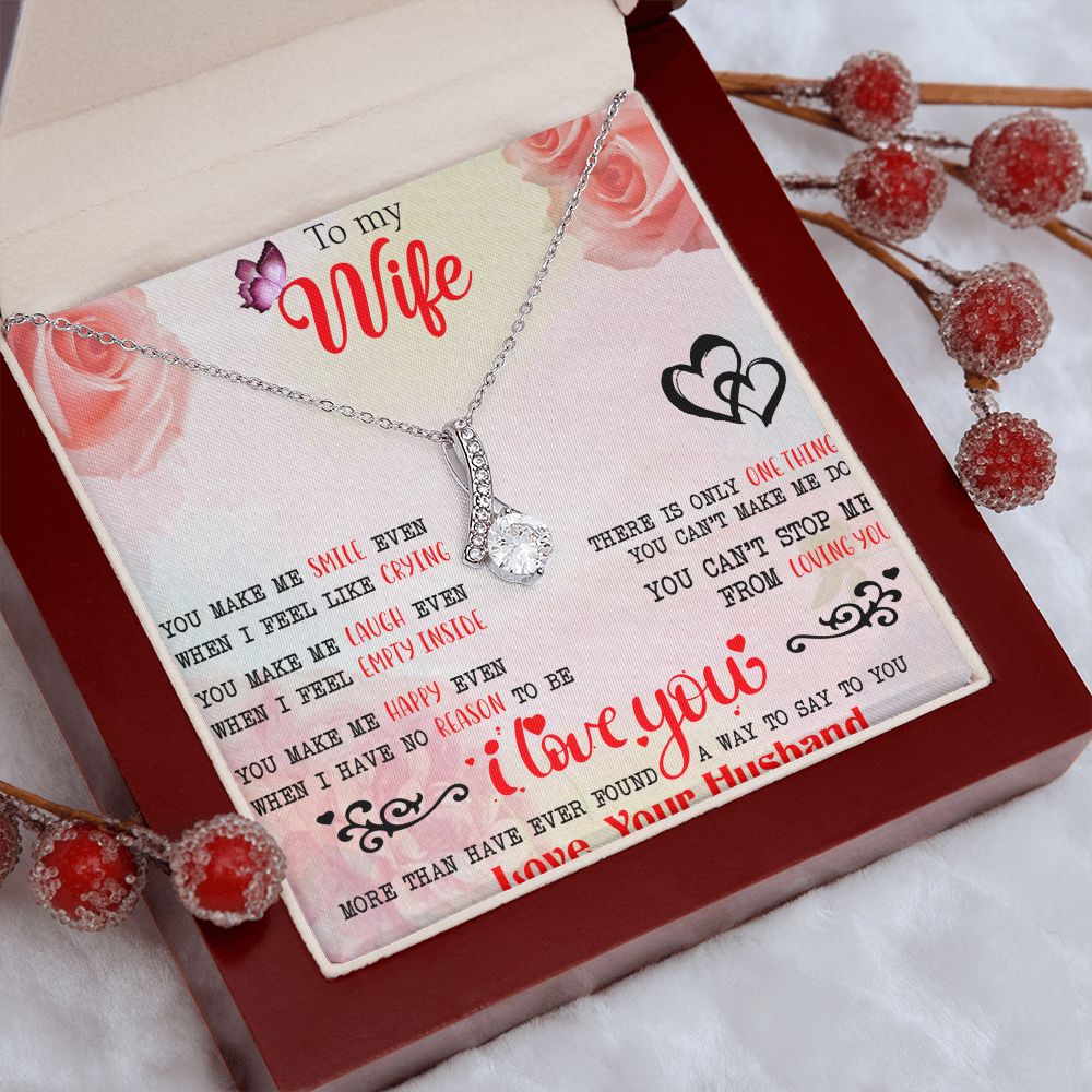 To My Wife Necklace, Wedding Anniversary Jewelry For Women, Necklace For Wife from Husband, Gift For Wife Birthday Gifts From Husband Necklace, Jewelry With Message Card In A Gift Box3 Alluring Beauty Necklace