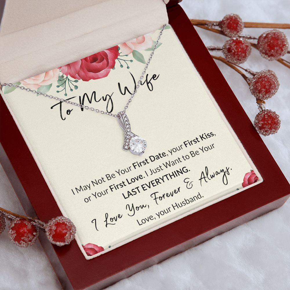 To My Wife Necklace from Husband, Personalized Necklace for Women, Luxury Necklace for Wife from Man Men, Wedding Anniversary Present For Wife, Beautiful Wife Jewelry Christmas Birthday Gift For Wife18 Alluring Beauty Necklace