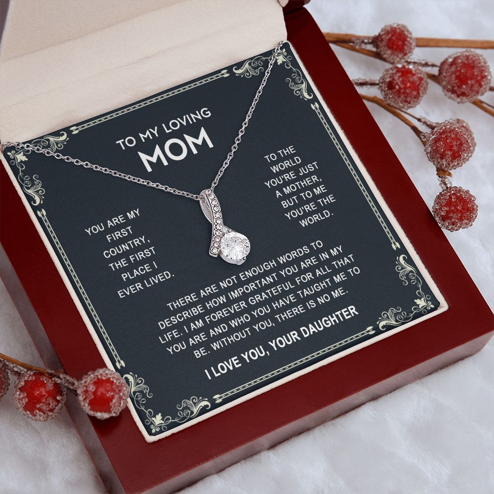 To My Mom Necklace, Gift For Mom, Mother's Day Gift from Daughter, Mom Jewelry Gift for Mothers Day, Birthday Gift for Mother, Moms Gift from Daughter Son, Necklace for Mom Mother 14 Alluring Beauty Necklace