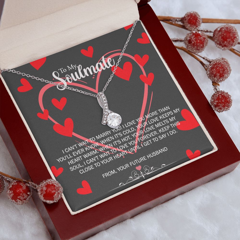 To My Soulmate Necklace for Future Wife Girlfriend Fiancee Anniversary Gift Alluring Beauty Necklace