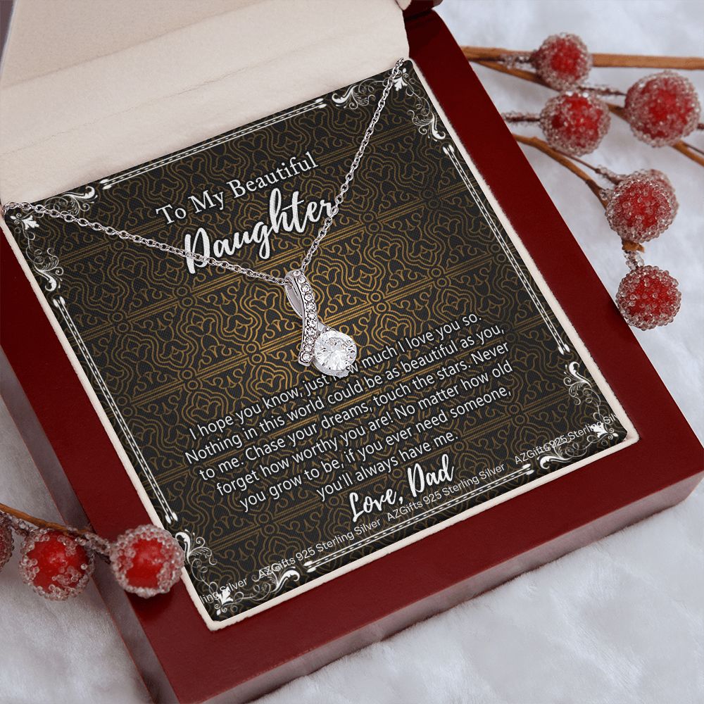 Daughter Gift From Dad Father To My Daughter Necklace for Daughter Jewelry Necklace Meaningful Jewelry Personalized Jewelry Gifts For Women Girls Her Alluring Beauty Necklace