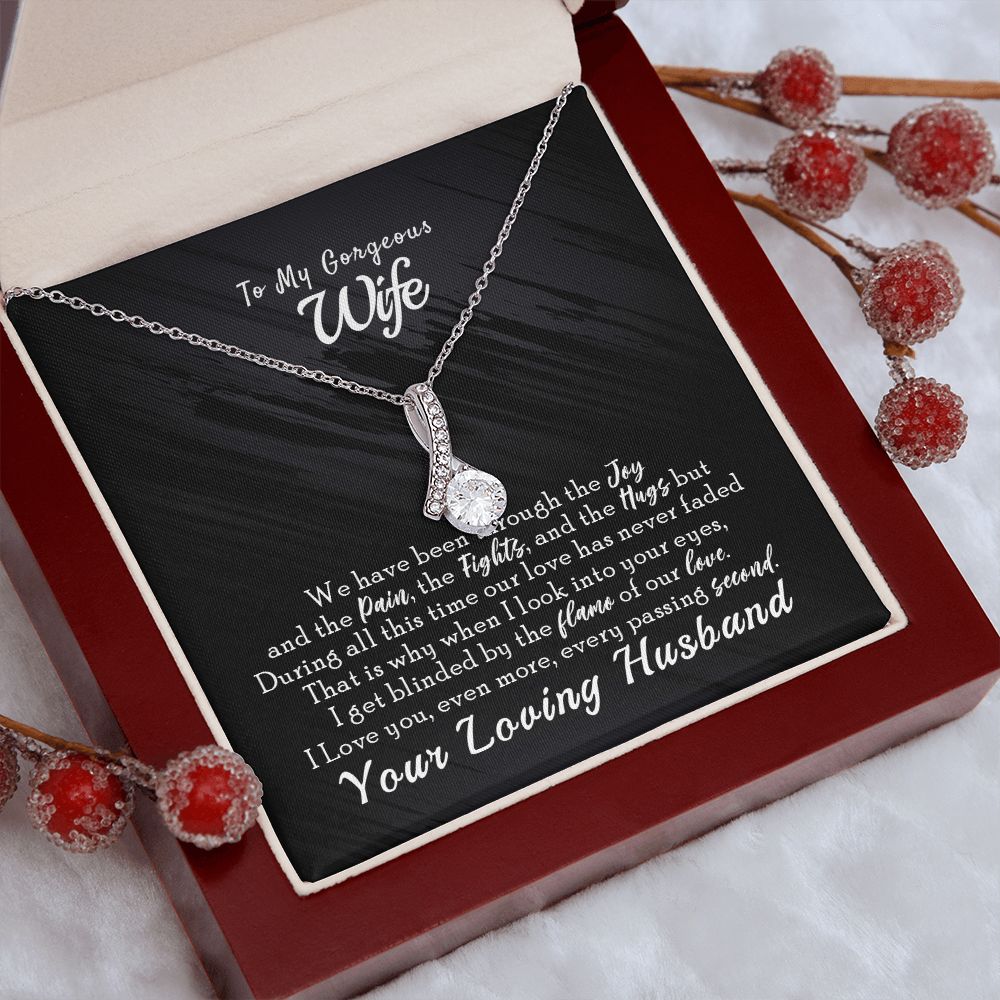 To My Wife Necklace from Husband, Personalized Necklace for Women, Luxury Necklace for Wife from Man Men, Wedding Anniversary Present For Wife, Beautiful Wife Jewelry Christmas Birthday Gift For Wife14 Alluring Beauty Necklace