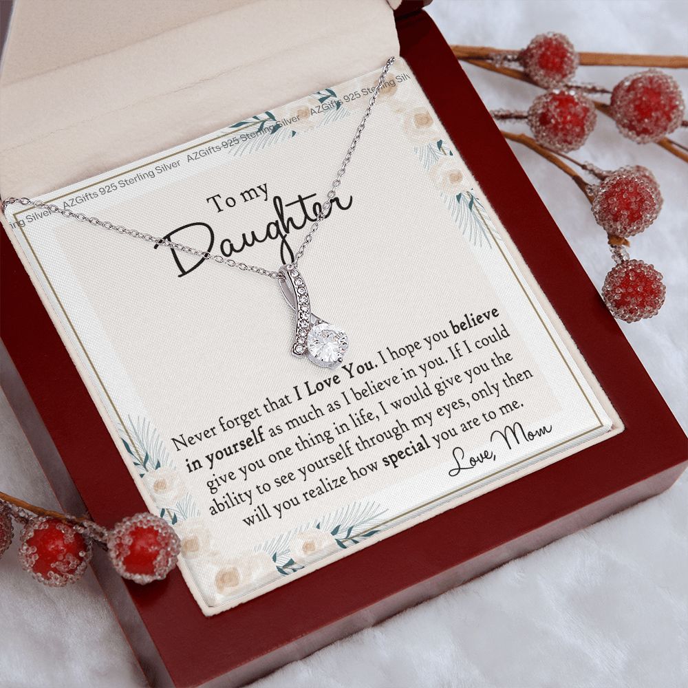 Mother Mom Daughter Necklace Hearts Pendant Necklace Jewelry Gifts for Mom Mother Daughter Jewelry Gift for Women Present for Birthday Anniversary Christmas Alluring Beauty Necklace