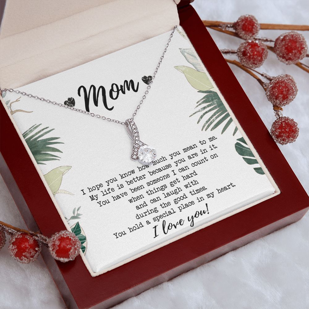 Mothers Day Gift, Gift for Mom, Birthday, Heart Necklace, Mother Daughter Necklace, Gifts for Mom from Daughter, from Son to Mom Alluring Beauty Necklace