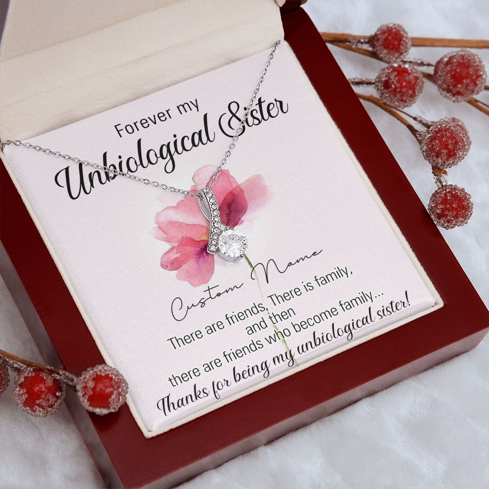 To My Unbiological Sister Necklace for Soul Sister Gift for Big Little Sorority Sister in Law Necklace for Sister Gift Tribe Jewelry Birthday Gift Idea for Best Friend 301 Alluring Beauty Necklace