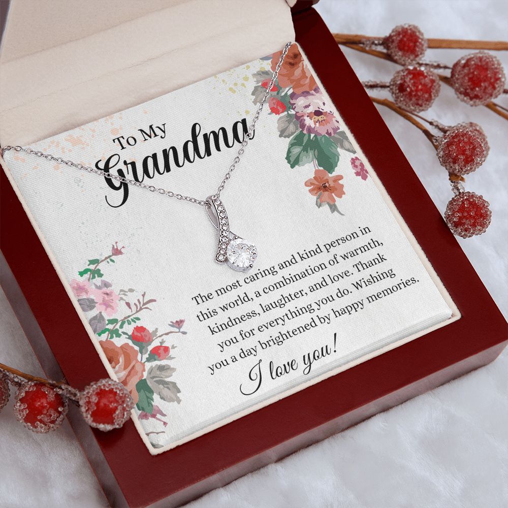To My Grandma Necklace, Gift for Grandmother Necklace, Mothers Day Gift For Grandma Nana, Grandma Jewelry From Grandchildren GrandKids , Jewelry Box Gift For Grandma Grandmother3 Alluring Beauty Necklace