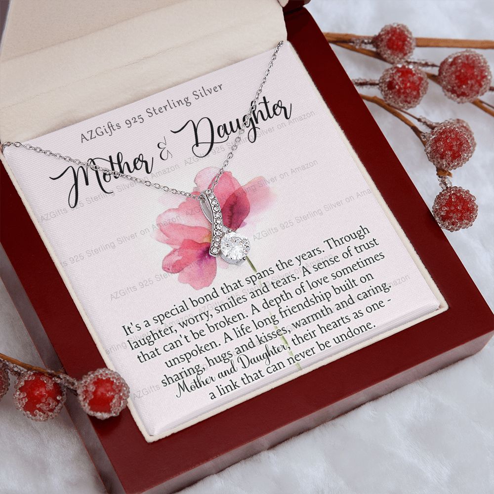 Mother Daughter Necklace with Message Card Mother Daughter Gift Mom Birthday Gift Necklace for Mom from Daughter Gift Birthday Gift for Mom Daughter Gift from Mom 301 Alluring Beauty Necklace