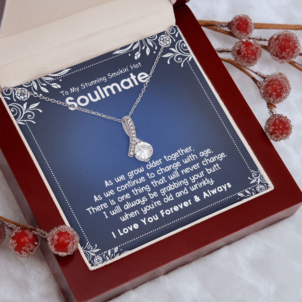 To My Smokin Hot Soulmate Necklace - Wife Gifts From Husband To My Wife Necklace, Gift for Her Romantic, Girlfriend Gifts Necklace for Wife from Men Includes Message Card and Gift Box 5 Alluring Beauty Necklace