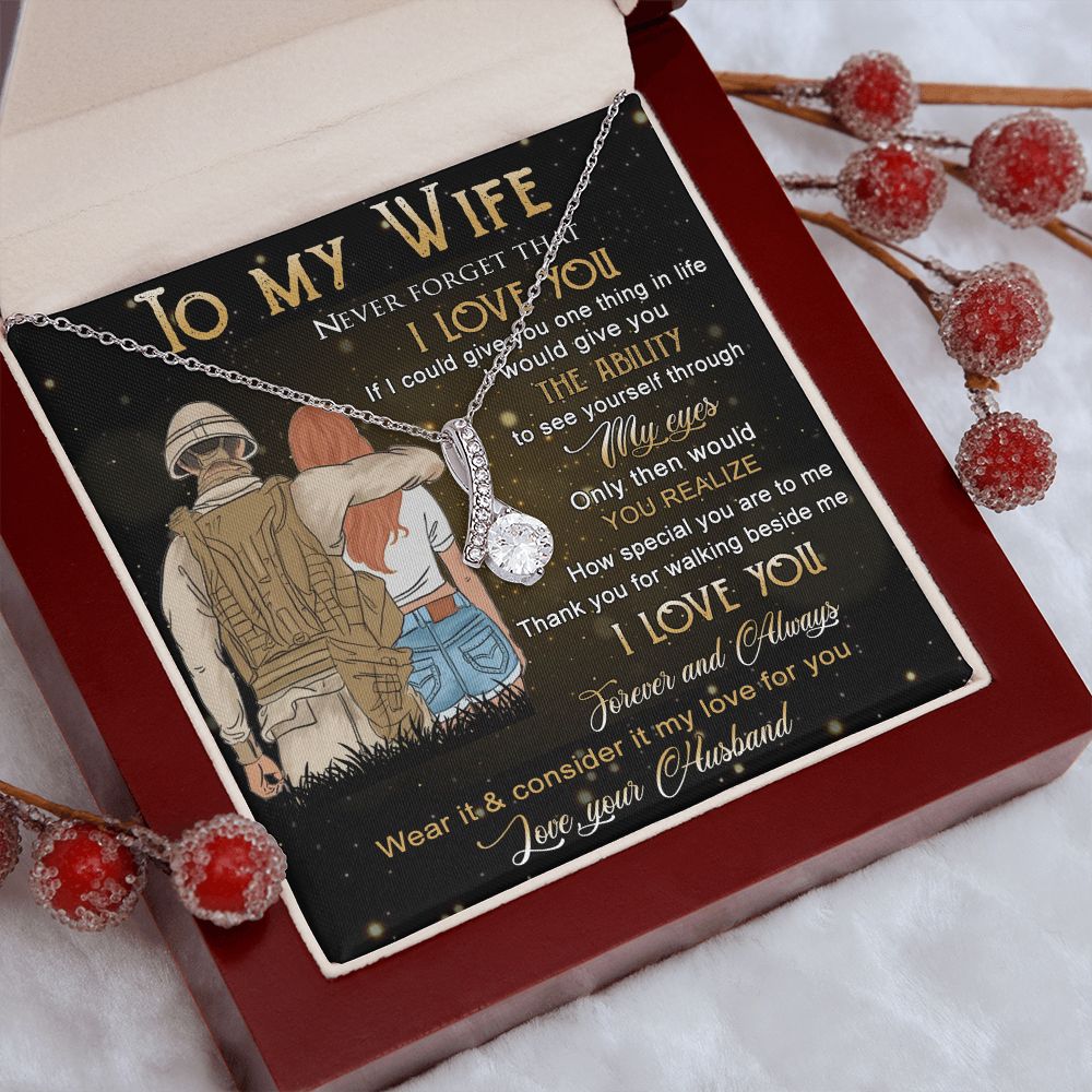 Birthday Gifts For Wife, Necklace Gifts For Wife From Husband, To My Wife Jewelry For Women , To My Wife Necklace  from Husband Wedding Anniversary Present For Wife, Beautiful Wife Jewelry Christmas21 Alluring Beauty Necklace