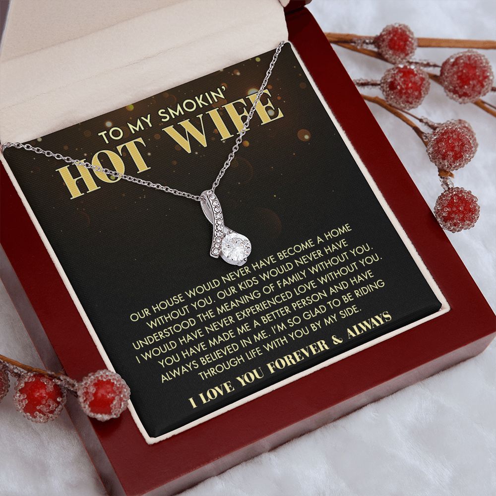 To My Wife Necklace from Husband, Personalized Necklace for Women, Luxury Necklace for Wife from Man Men, Wedding Anniversary Present For Wife, Beautiful Wife Jewelry Christmas Birthday Gift For Wife11 Alluring Beauty Necklace