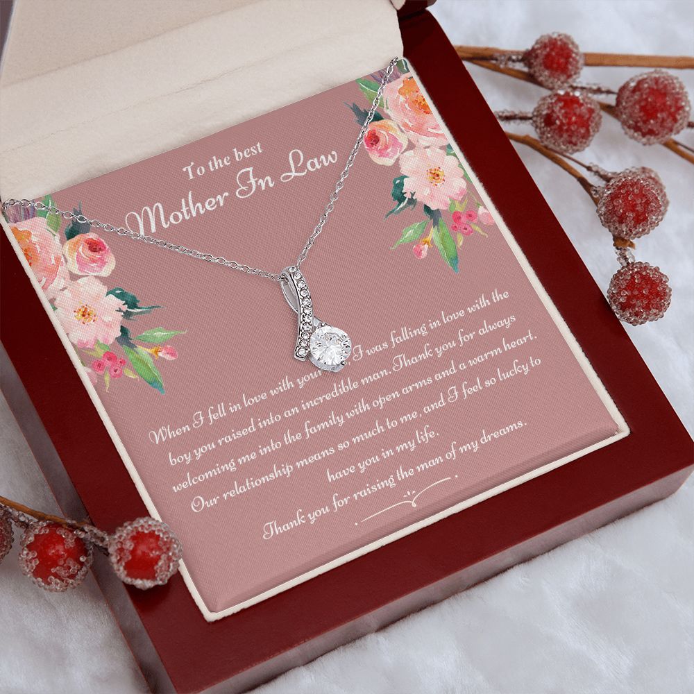 To The Best Mother In Law Gifts, Love Knot Necklace, Mother's Day Necklace Gifts Alluring Beauty Necklace
