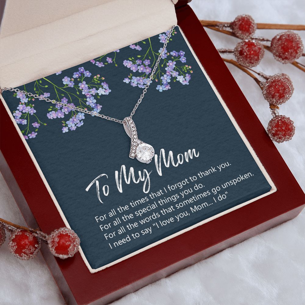 To My Mom Necklace Jewelry Gift, Birthday Gift For Mom, Mother's Day Gift For Mom, Message Card Jewelry Gift For Mom, Meaningful Mom Gift Alluring Beauty Necklace