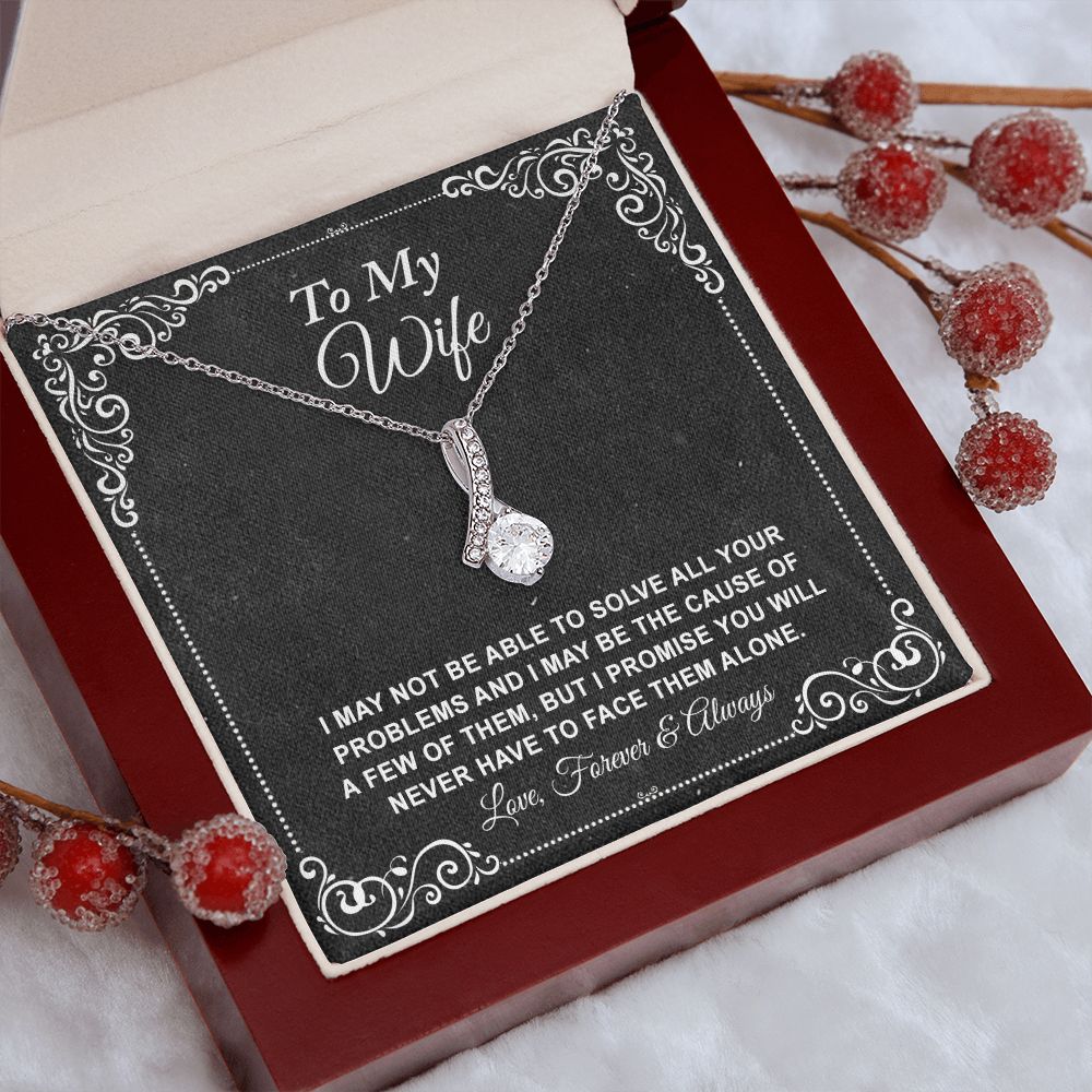 To My Wife Necklace, Gift For Wife From Husband, Anniversary Gift, Valentine's Alluring Beauty Necklace