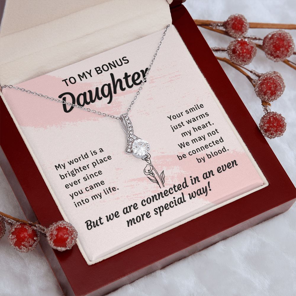 Bonus Daughter Gifts From Stepdad, Step Daughter Gifts From Stepmom, Stepdaughter Gifts From Stepdad, Father Stepdaughter Necklace, To My Bonus Daughter Necklaces, Christmas Gifts For Bonus11 Alluring Beauty Necklace