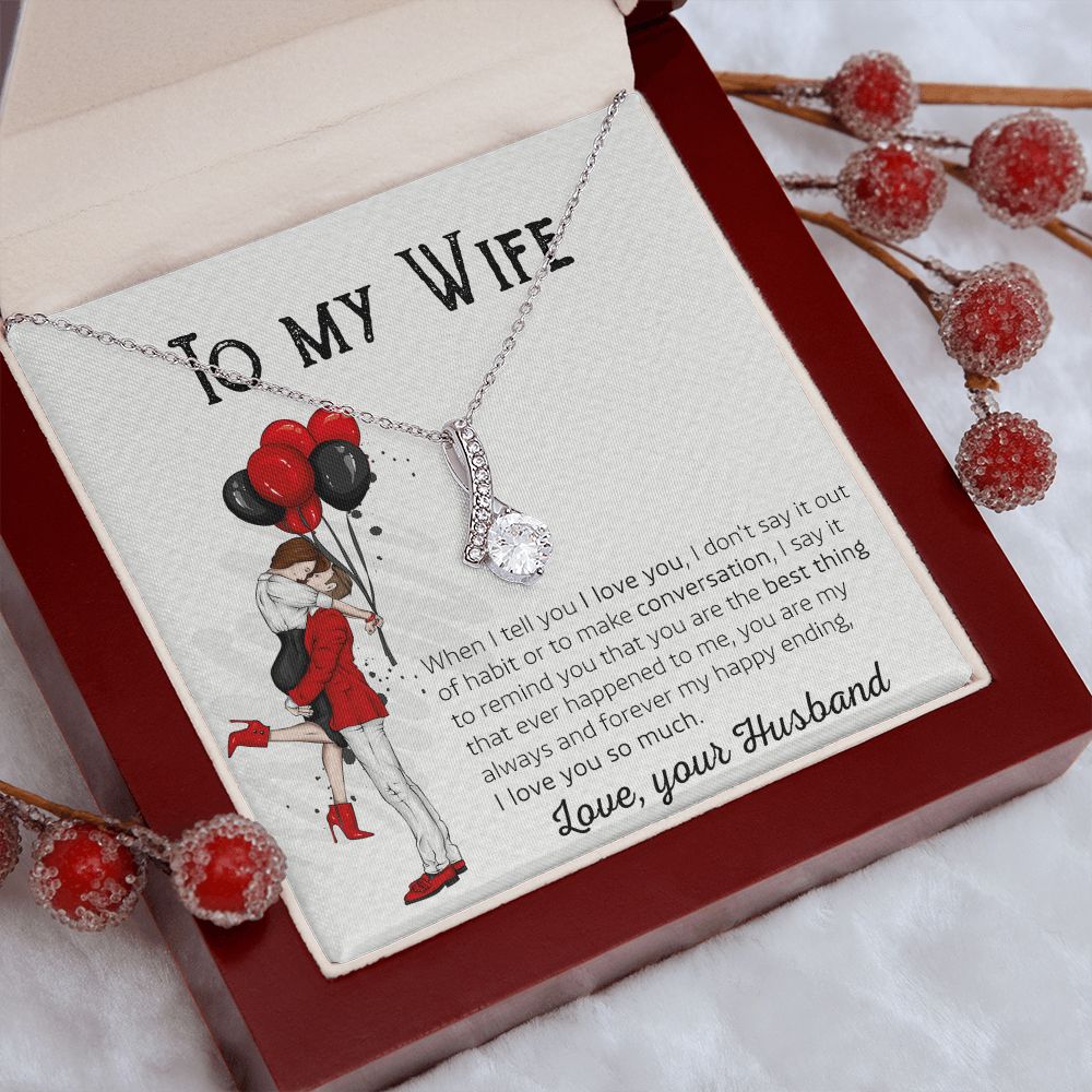 Birthday Gifts For Wife, Necklace Gifts For Wife From Husband, To My Wife Jewelry For Women , To My Wife Necklace  from Husband Wedding Anniversary Present For Wife, Beautiful Wife Jewelry Christmas 7 Alluring Beauty Necklace