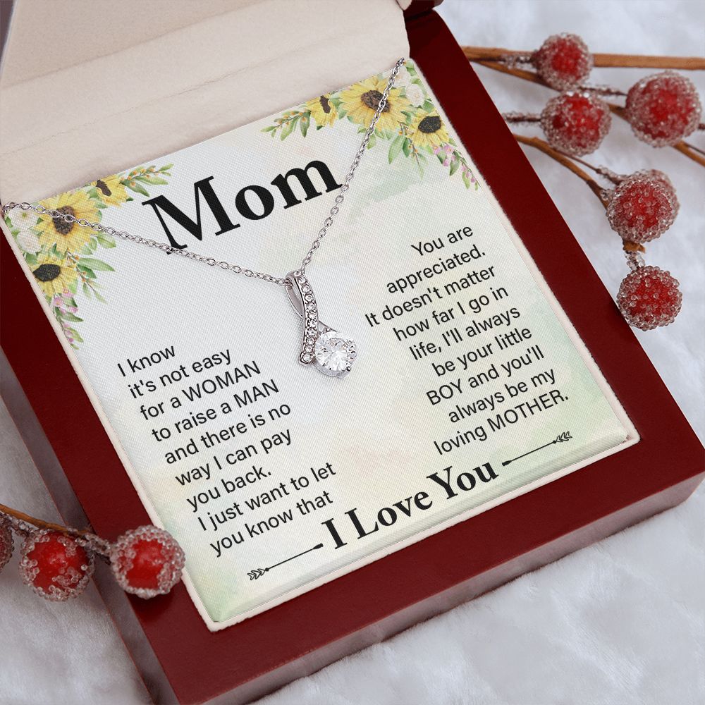 To My Mom Necklace, Gift For Mom, Mother's Day Gift from Daughter, Mom Jewelry Gift for Mothers Day, Birthday Gift for Mother, Moms Gift from Daughter Son, Necklace for Mom Mother 20 Alluring Beauty Necklace