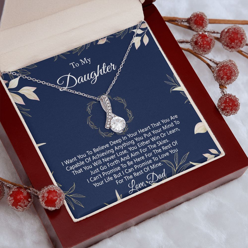 Gift For Daughter from Dad Daughter Father Necklace for Daughter Gift from Dad To My Daughter Necklace Daughters Birthday Christmas Jewelry Birthday Gifts for Women Girls Alluring Beauty Necklace