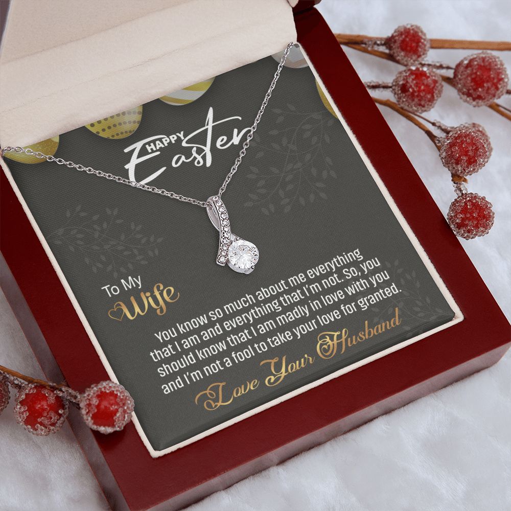 To my Wife Love Knot Necklace, Easter Gift for Wife Necklace, Easter Necklace Alluring Beauty Necklace