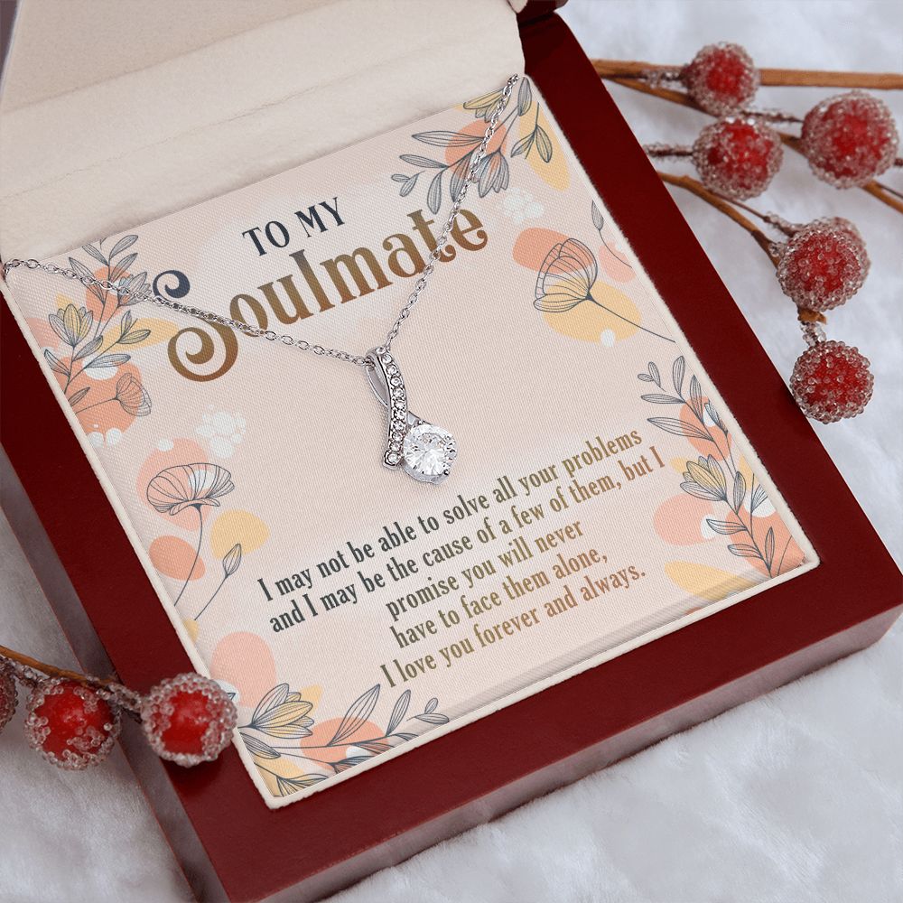 To My Soulmate Necklace for Women Birthday Christmas Jewelry Gifts For My Wife with Message Card Box Personalized Gift Present Pendant for Future Wife Soulmate Girlfriend Love 8 Alluring Beauty Necklace