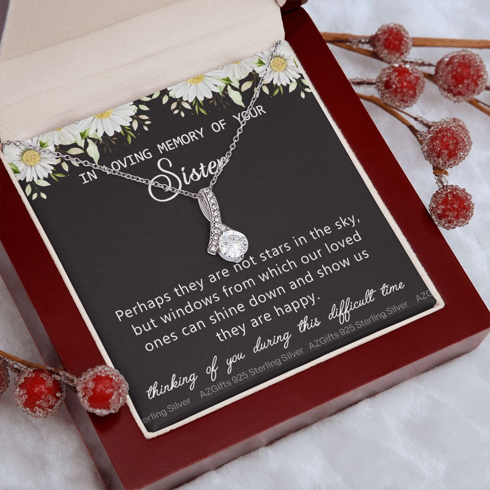 Loss Of Sister Necklace Gift, Sympathy Loss Of Sister, Sympathy Gift Box, Loss Of Sister Necklace, Loss Of Sister, Loss Of Sister Gift, Condolence Gifts, Remembrance Necklace for Women Alluring Beauty Necklace