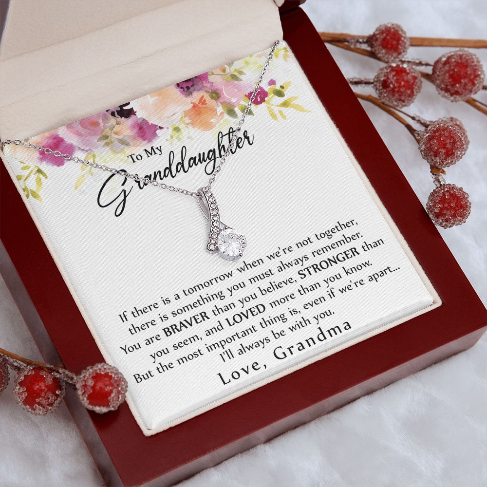To My Granddaughter Love Knot Necklace, Graduation Gift For Girl From Grandma Alluring Beauty Necklace