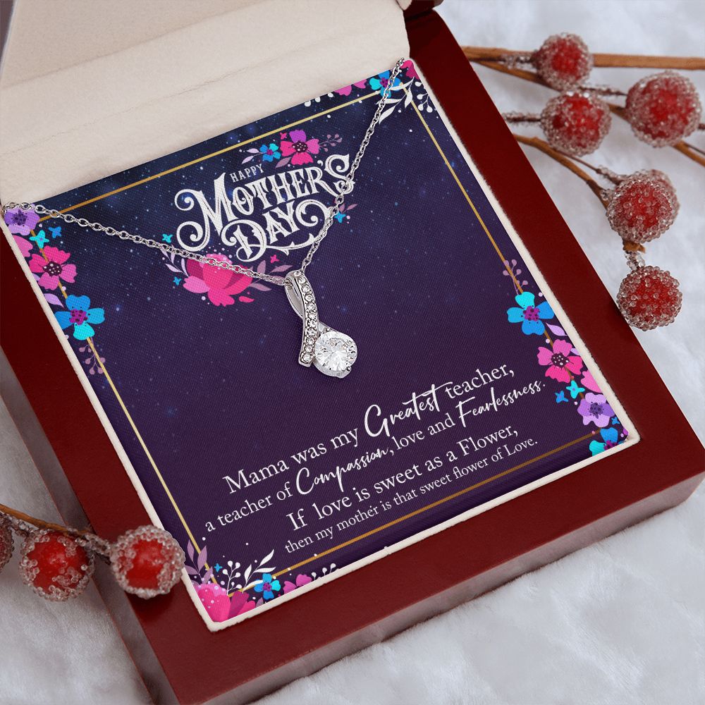 To My Mom Mother Necklace Pendant Gìt From Daughter Or Son Happy Mothers Day Mama Was My Greatest Teacher With Message Card Gift For Mom Alluring Beauty Necklace